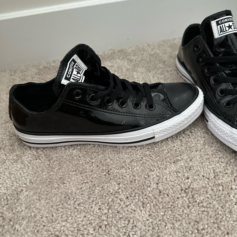 Converse Chuck Taylor All Star Low Black Patent Sneaker - Mn Sz 6/Wmn Sz 8